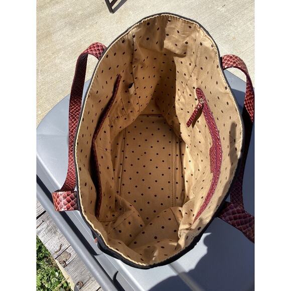 Kate Spade Tote Black Red Croc Embossed Y2K Work Career Travel Large Bag Preppy - Picture 7 of 13